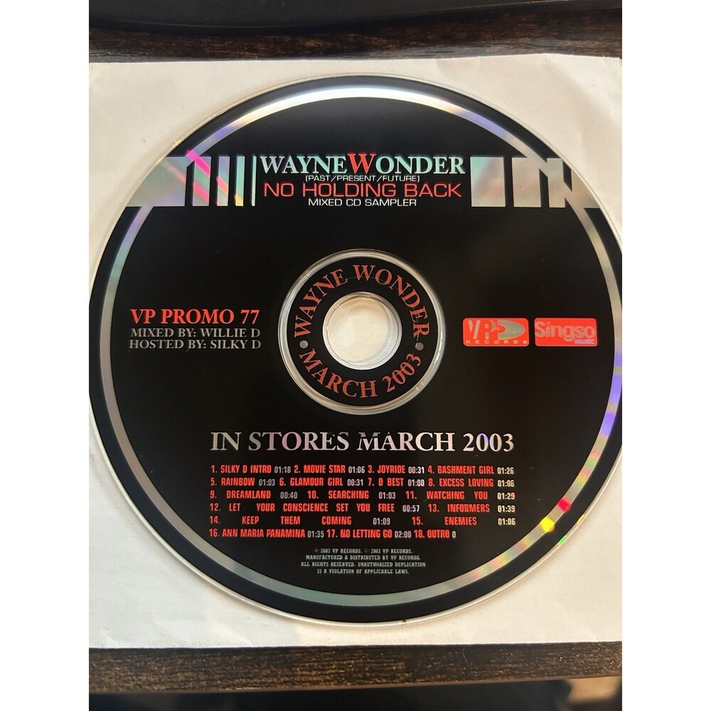 Wayne Wonder - Promo Mix Sampler - No Holding Back - CD - 2003 - Rare